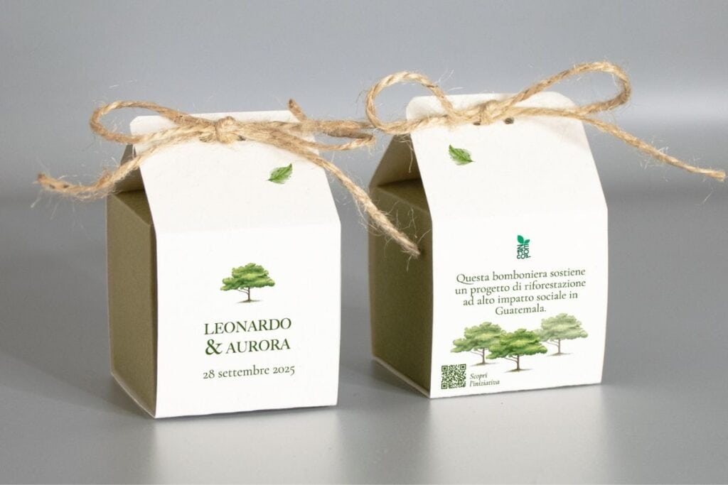 Bomboniera con alberi