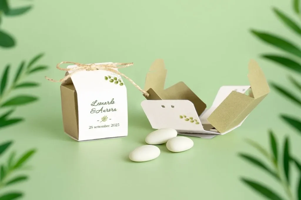 Bomboniera solidale che supporta progetto sostenibile