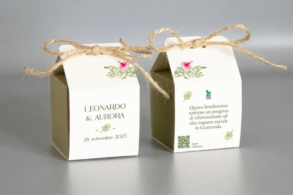 Bomboniera stile botanico con fiori